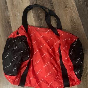Pink duffle bag